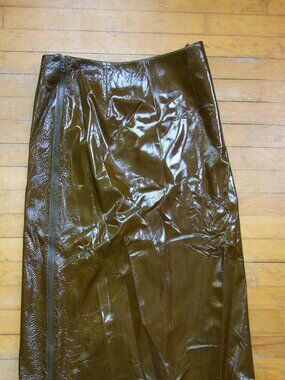 Prada Leather Skirt with Side Zipper Size 46